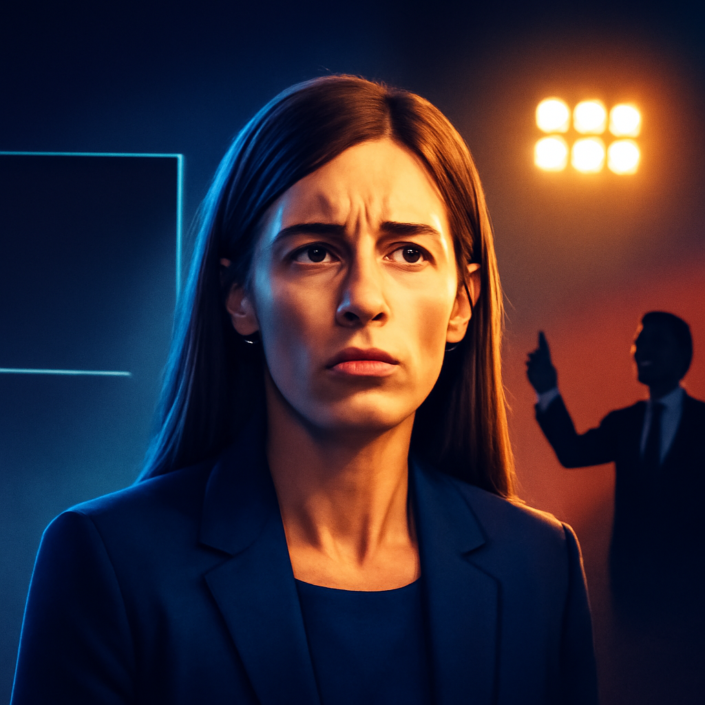 AI-generated editorial illustration for: ترامب يعلن رحيل كارولاين ليفيت المتحدثة باسم البيت الأبيض عن منصبها