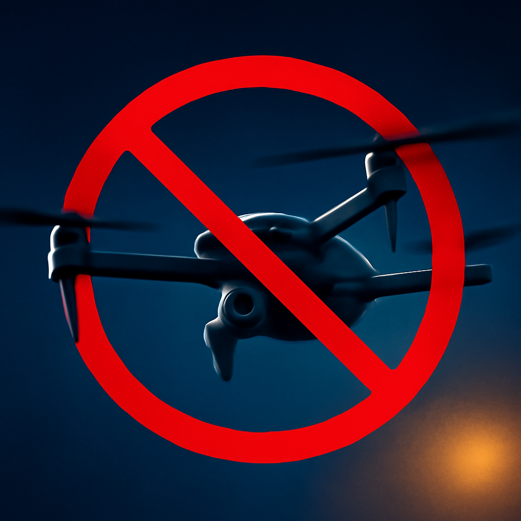 AI-generated editorial illustration for: États-Unis : Donald Trump impose des droits de douane jusqu'à 100 % sur les drones importés