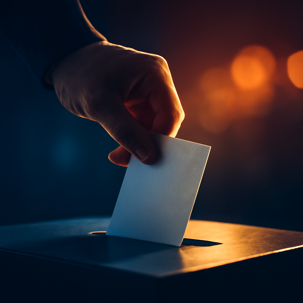 AI-generated editorial illustration for: 'Welcome to one of the most bizarre by-elections in recent history'