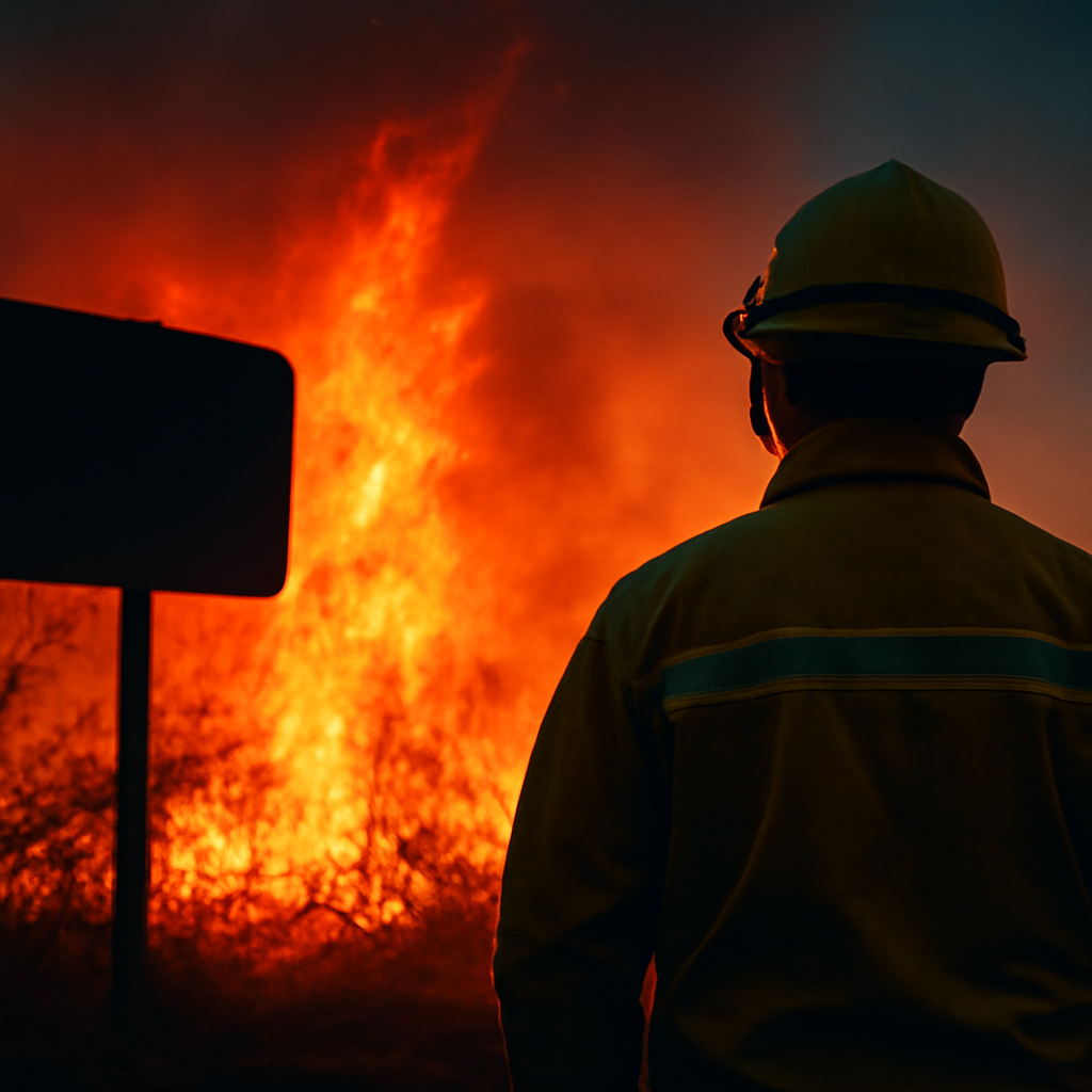 AI-generated editorial illustration for: Seven suspiciously lit fires in 36 hours in WA's far north