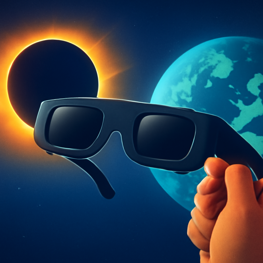 AI-generated editorial illustration for: You got hold of eclipse glasses just in time - here's what to do with them now