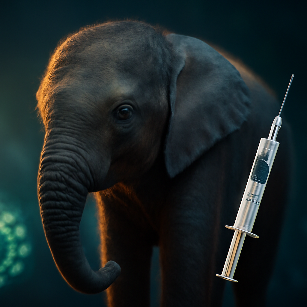 AI-generated editorial illustration for: Baby elephant at National Zoo helps lead fight against deadly disease