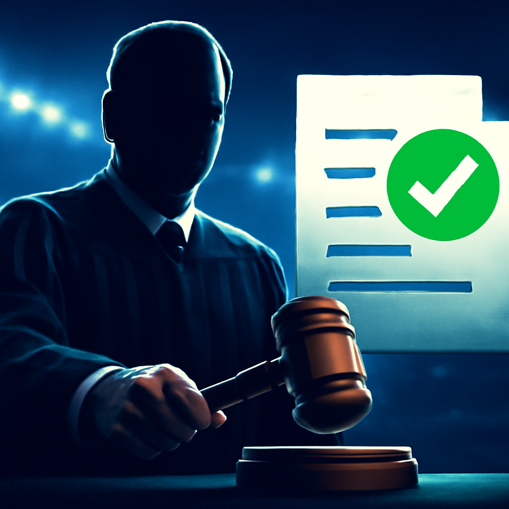AI-generated editorial illustration for: Judge drops Nevada case against electors accused of forging 2020 election certificate