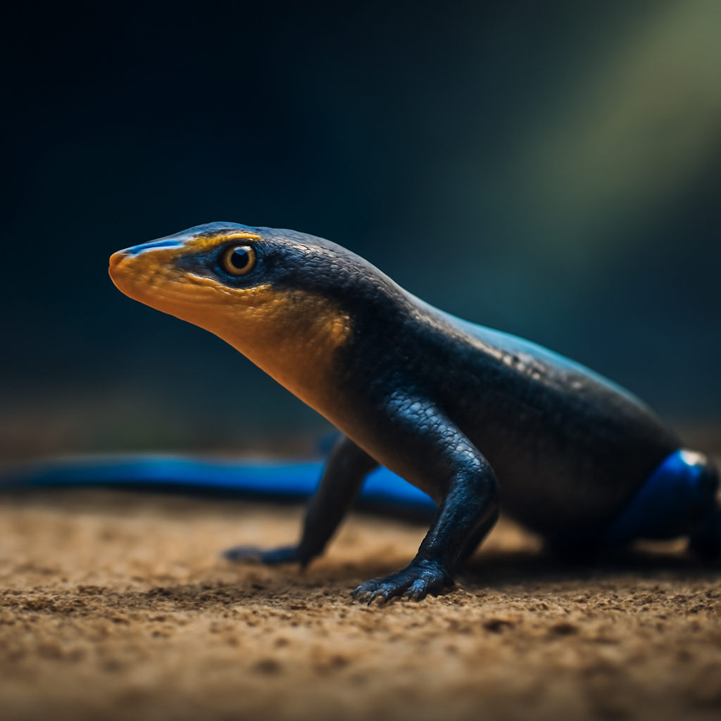 AI-generated editorial illustration for: Skinks facing extinction find new hope away from predatory snakes