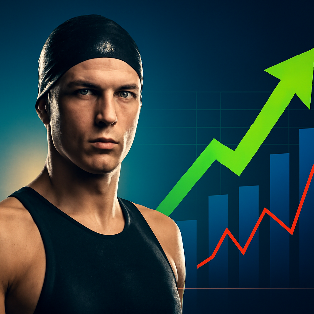 AI-generated editorial illustration for: Teen obliterates men's world record in 1,500m freestyle first