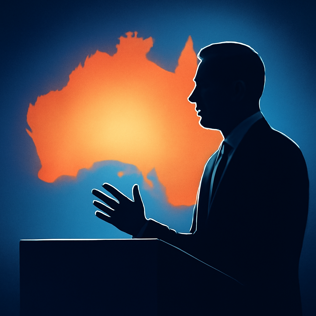 AI-generated editorial illustration for: Australia politics live: Labor warned against changing work rights for visa holders amid ‘scapegoating’ of immigrants