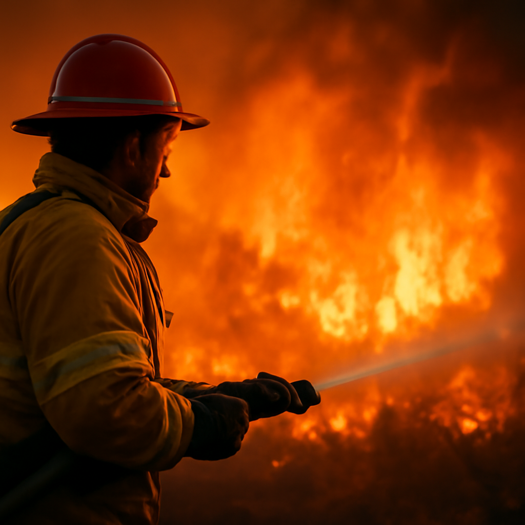 AI-generated editorial illustration for: Firefighters battle massive wildfires in Belgium and Greece as 2 die on an island near Athens