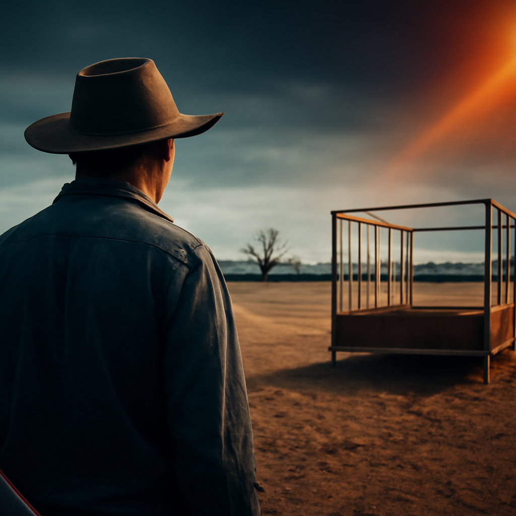 AI-generated editorial illustration for: Queensland graziers pushed to the brink as feed runs dry