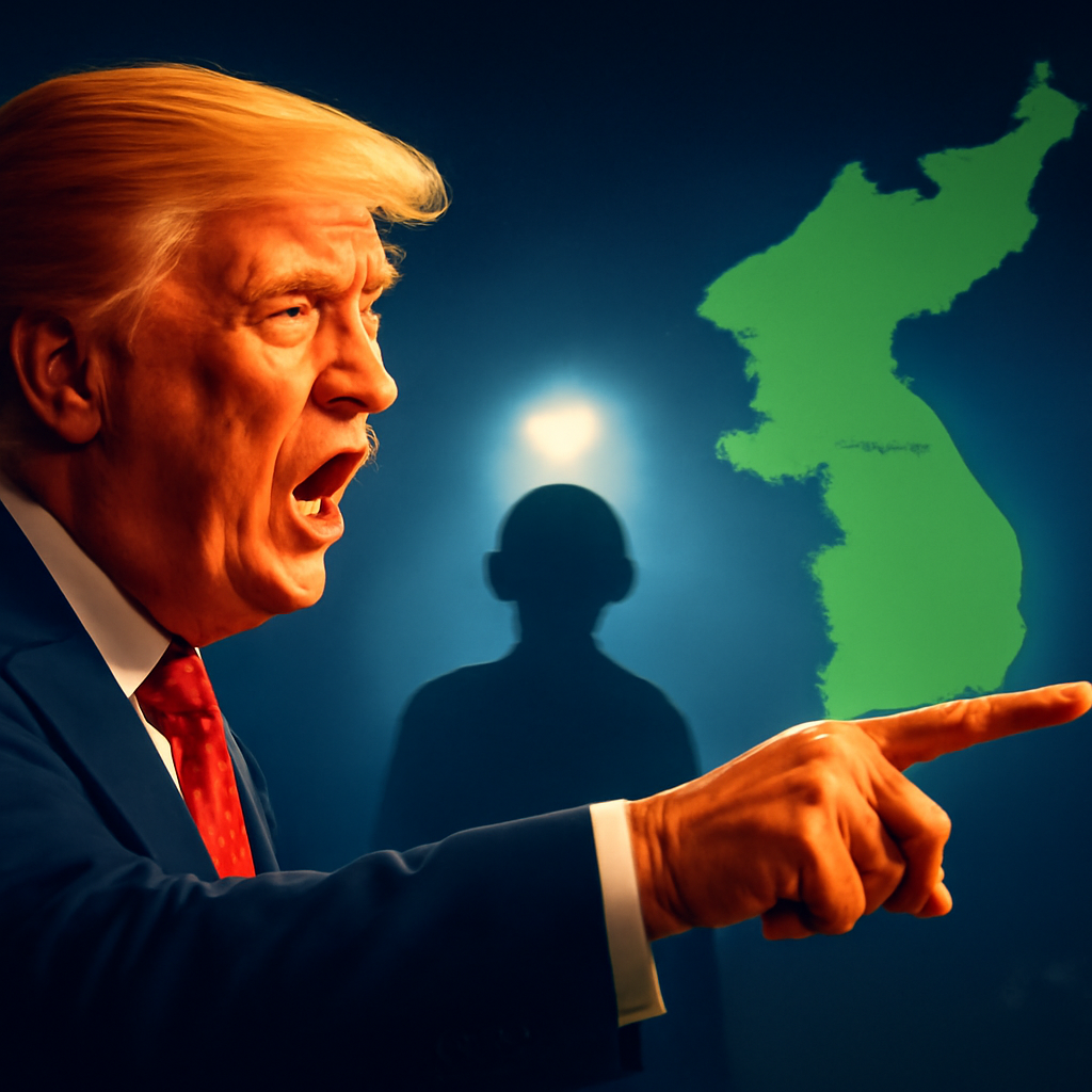 AI-generated editorial illustration for: Trump lashes out at South Korea over its refusal to join Iran war