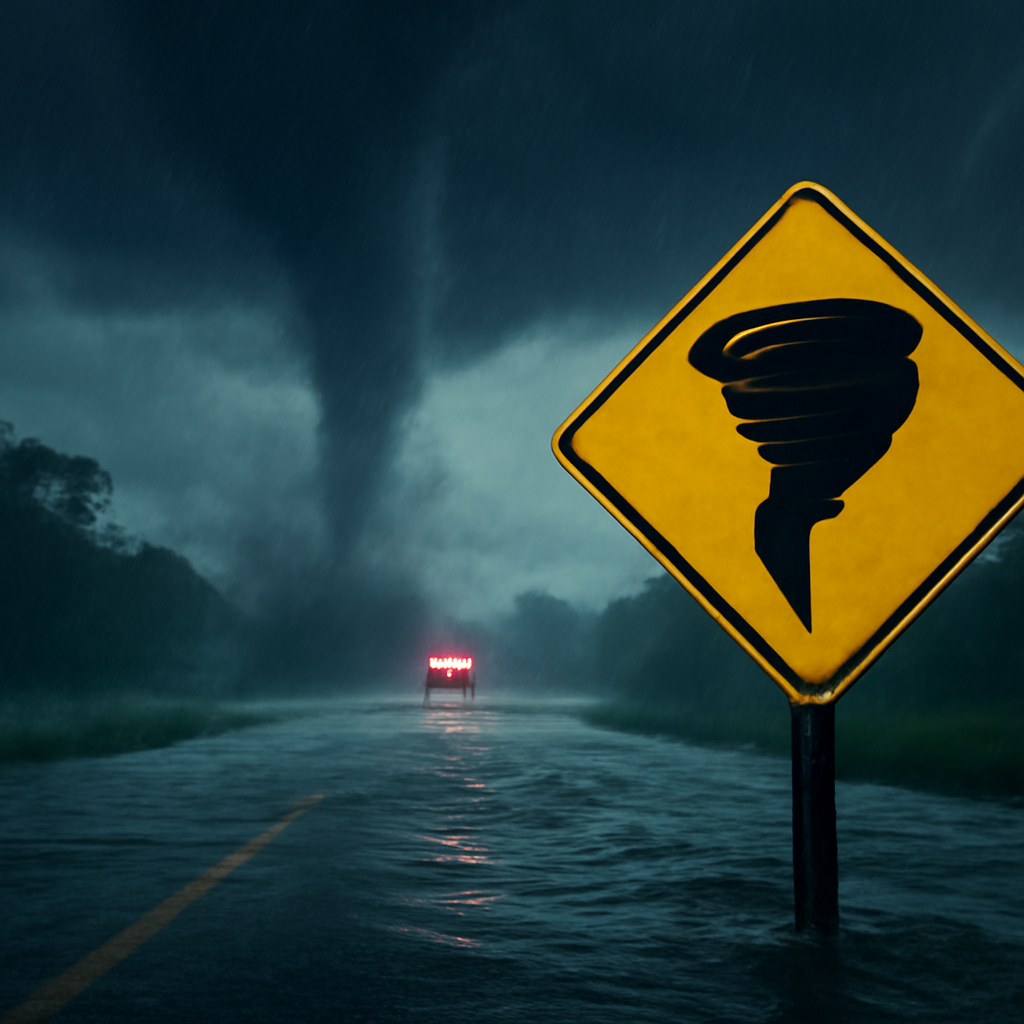 AI-generated editorial illustration for: News Wrap: 7 dead after storms and catastrophic floods in Midwest