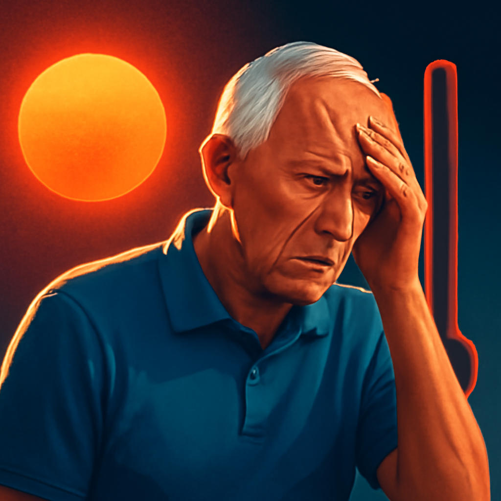 AI-generated editorial illustration for: 'Wake-up call': Danger from heatwaves 'underestimated' for people over 60