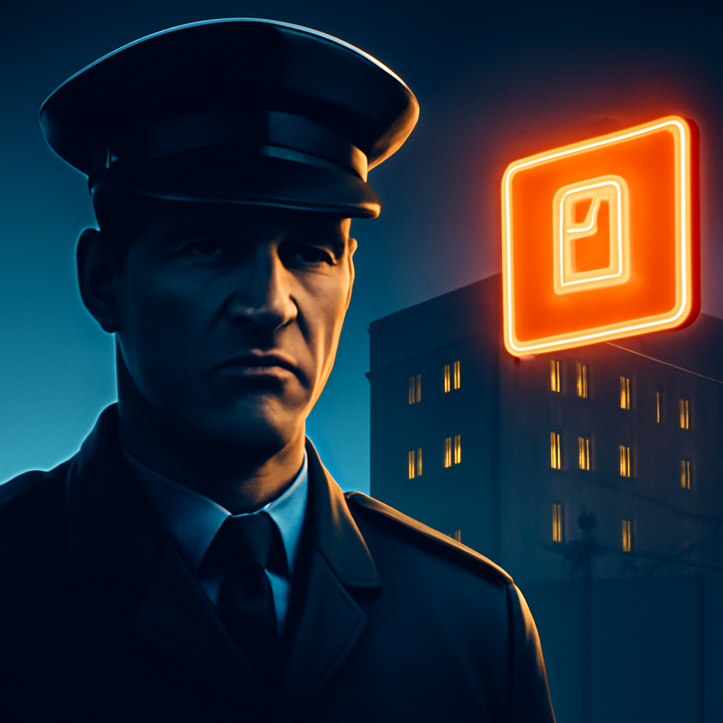 AI-generated editorial illustration for: Ex-workers tell of 'chaotic atmosphere' at new £400m prison
