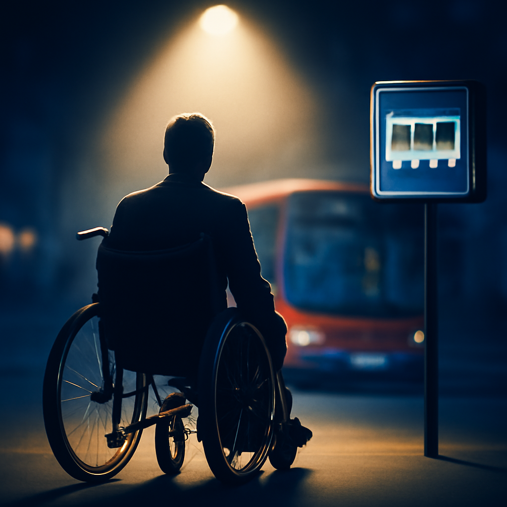 AI-generated editorial illustration for: Disabled people in England to get 24-hour free bus travel
