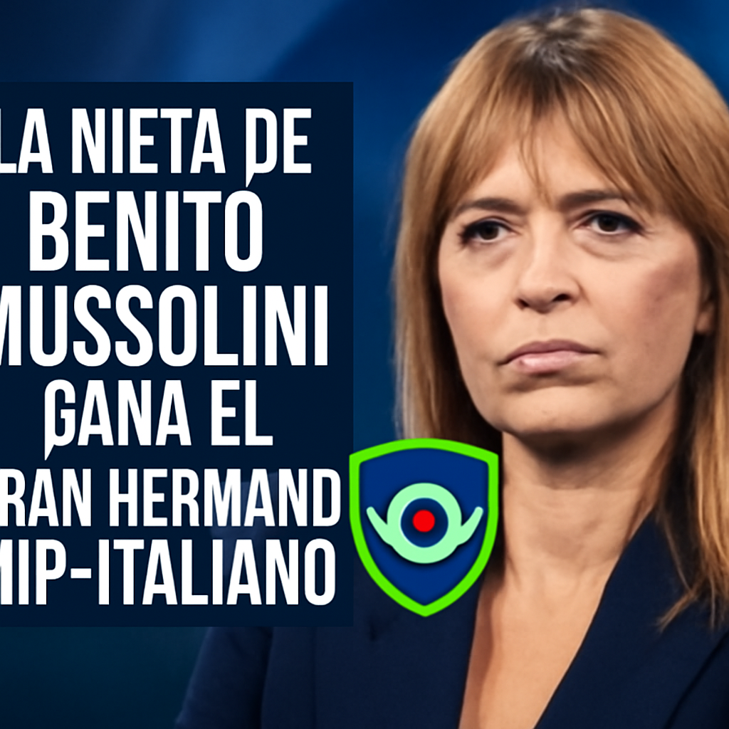 AI-generated editorial illustration for: La nieta de Benito Mussolini gana el ‘Gran Hermano VIP’ italiano