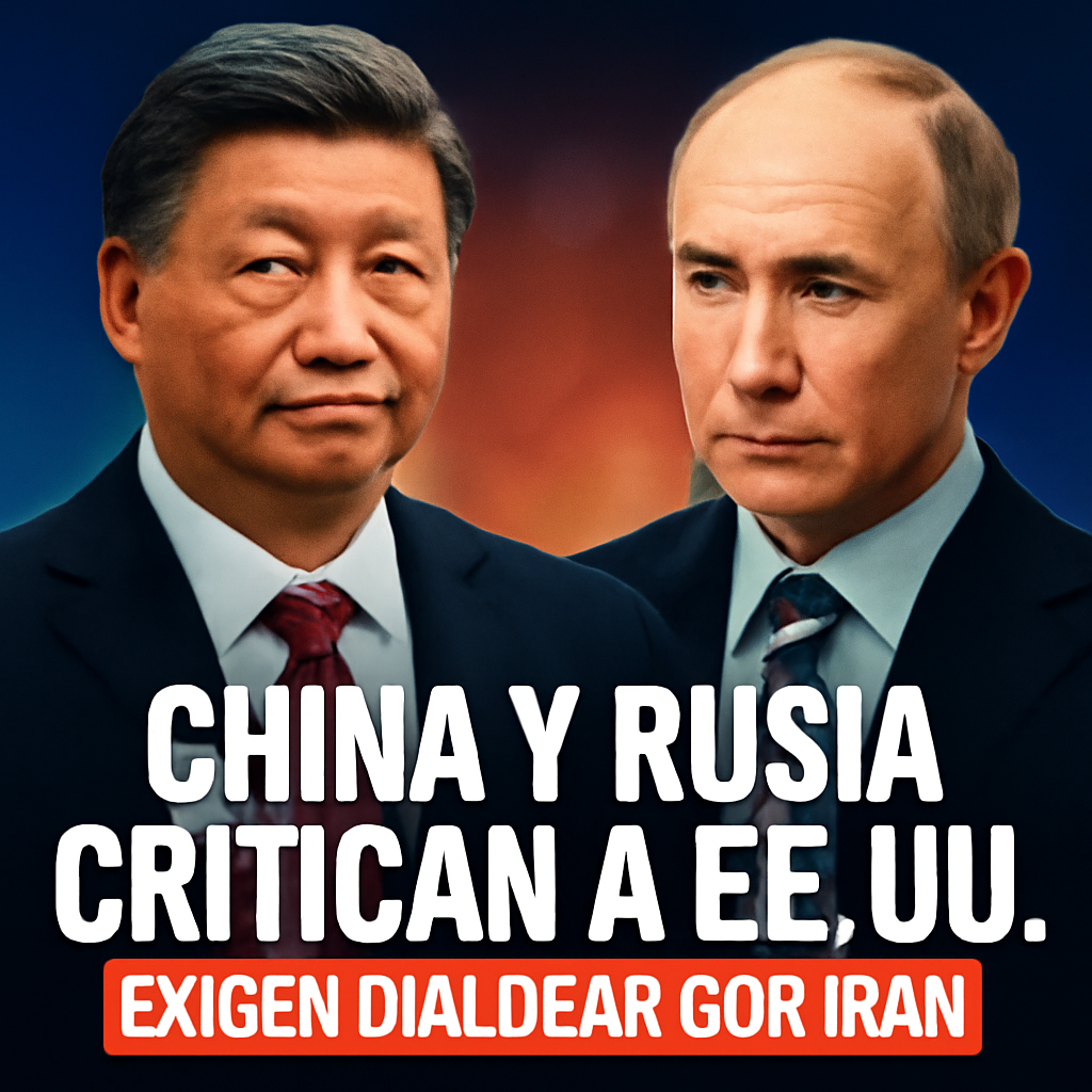 AI-generated editorial illustration for: Cumbre Putin-Xi: China y Rusia se unen en críticas a EE. UU. y exigen reactivar el diálogo con Irán