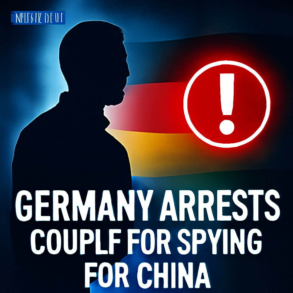 AI-generated editorial illustration for: Alemania detiene a un matrimonio por espiar a sueldo de China para obtener información sobre “tecnología de uso militar”