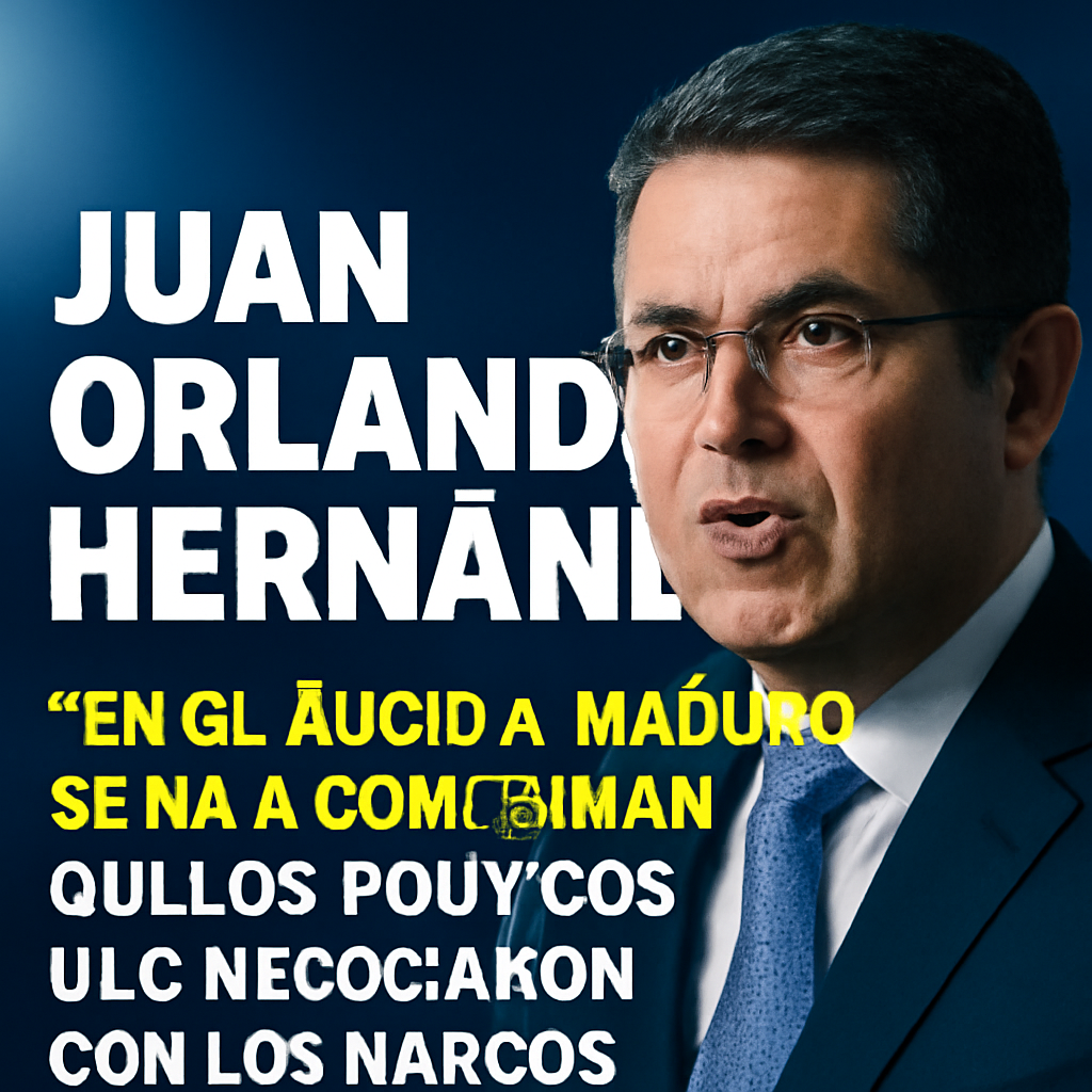 AI-generated editorial illustration for: Entrevista BBC | Juan Orlando Hernández, expresidente de Honduras indultado por Trump: "En el juicio a Maduro se va a confirmar que los políticos que negociaron con los narcos fueron otros"