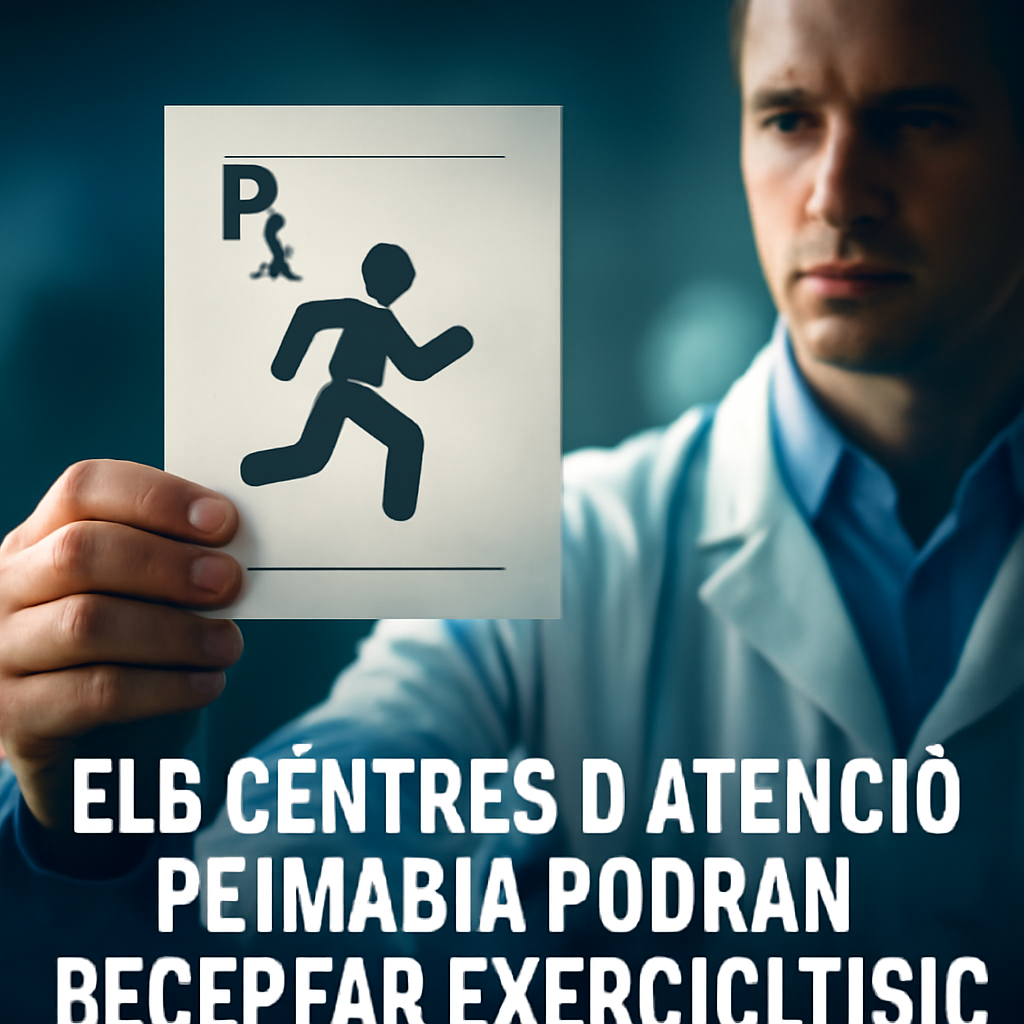 AI-generated editorial illustration for: Els centres d’atenció primària podran receptar exercici físic