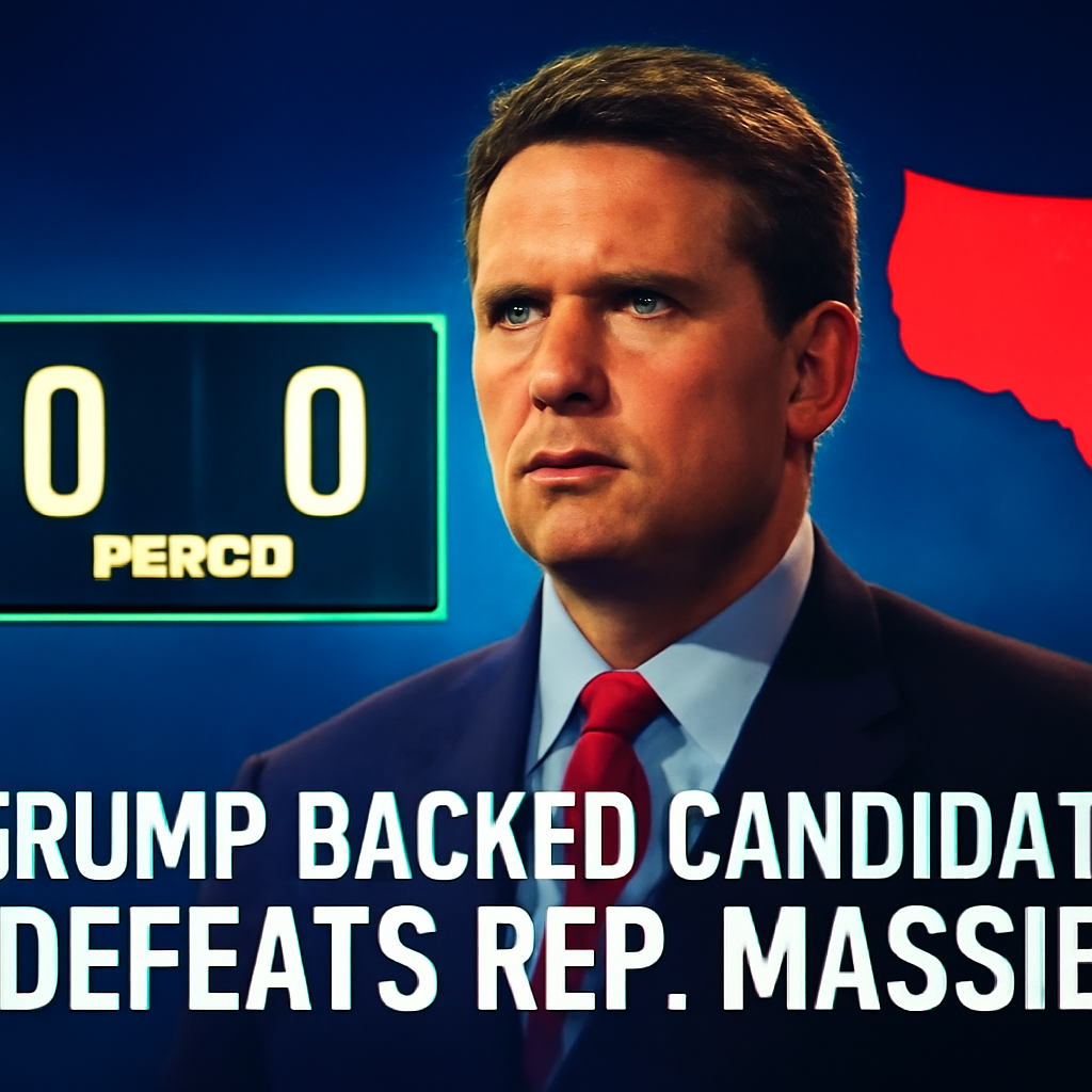 AI-generated editorial illustration for: Trump-backed Gallrein defeats Rep. Thomas Massie in GOP primary