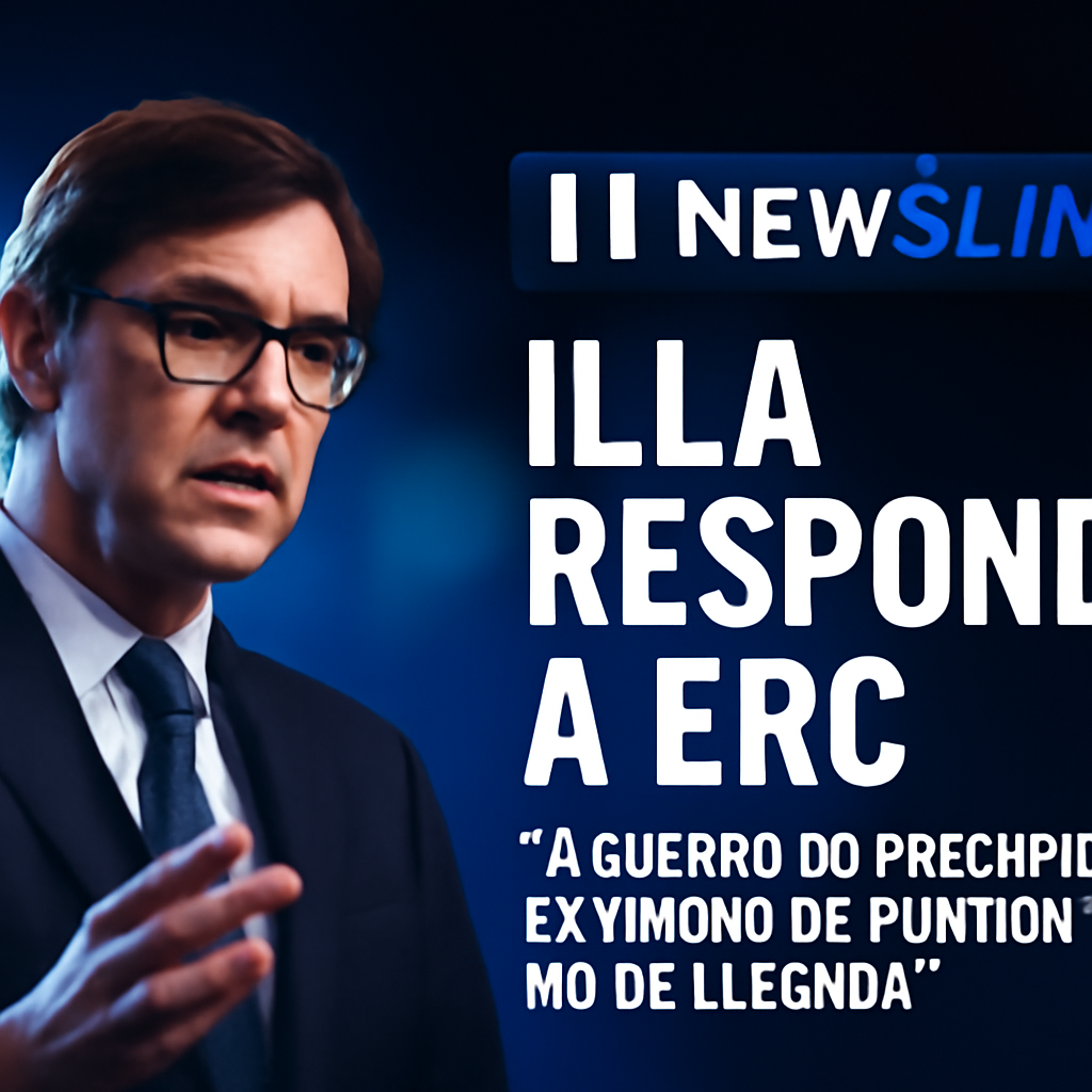 AI-generated editorial illustration for: Salvador Illa responde a ERC: “El acuerdo de presupuestos es un punto de partida, no de llegada”