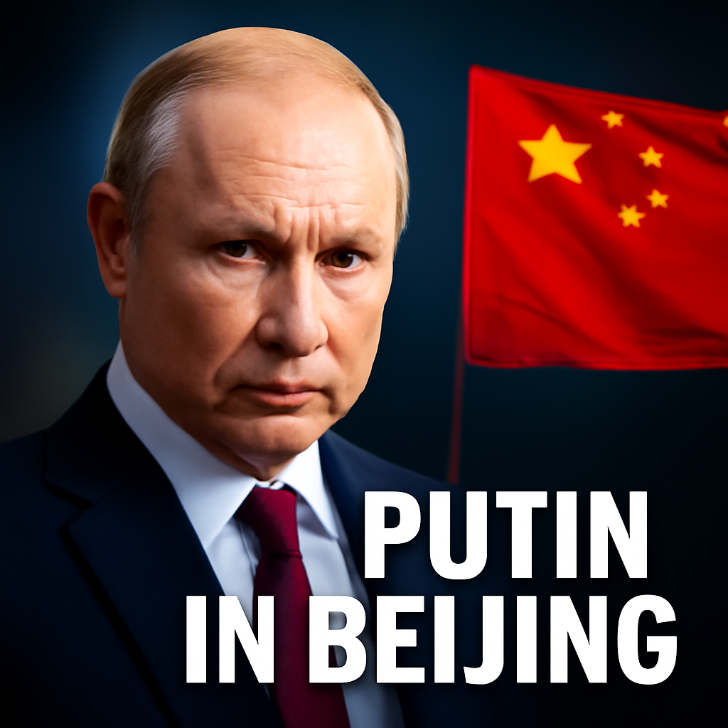 AI-generated editorial illustration for: Russian President Putin meets with China's Xi Jinping, days after Trump's visit