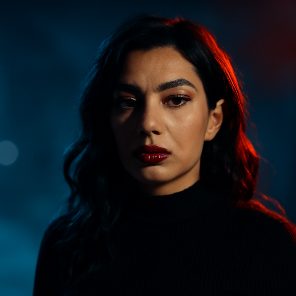 AI-generated editorial illustration for: Decoding Charli XCX's new album, Music, Fashion, Film