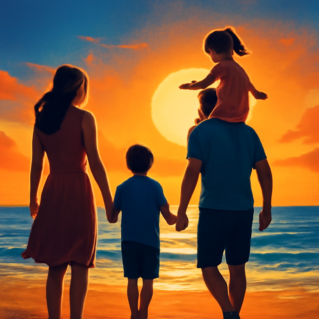AI-generated editorial illustration for: Five ways to make the most of the summer holidays with kids