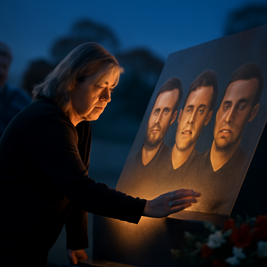 AI-generated editorial illustration for: Families return to Taipan helicopter crash site three years on as men honoured