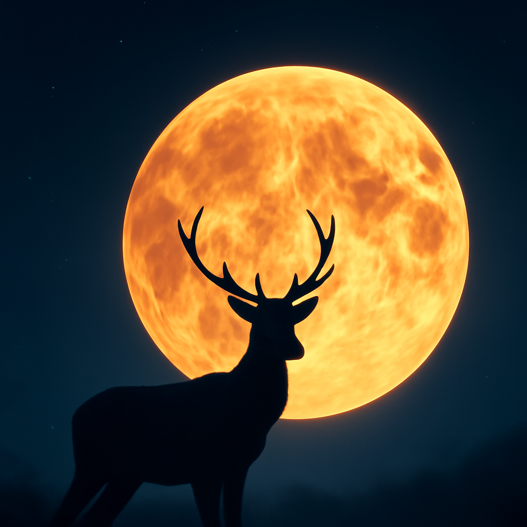 AI-generated editorial illustration for: How to see July's full Buck Moon as it rises in the night sky